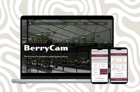 Mock-up mopntrant le header du site et 2 écrans de l'app