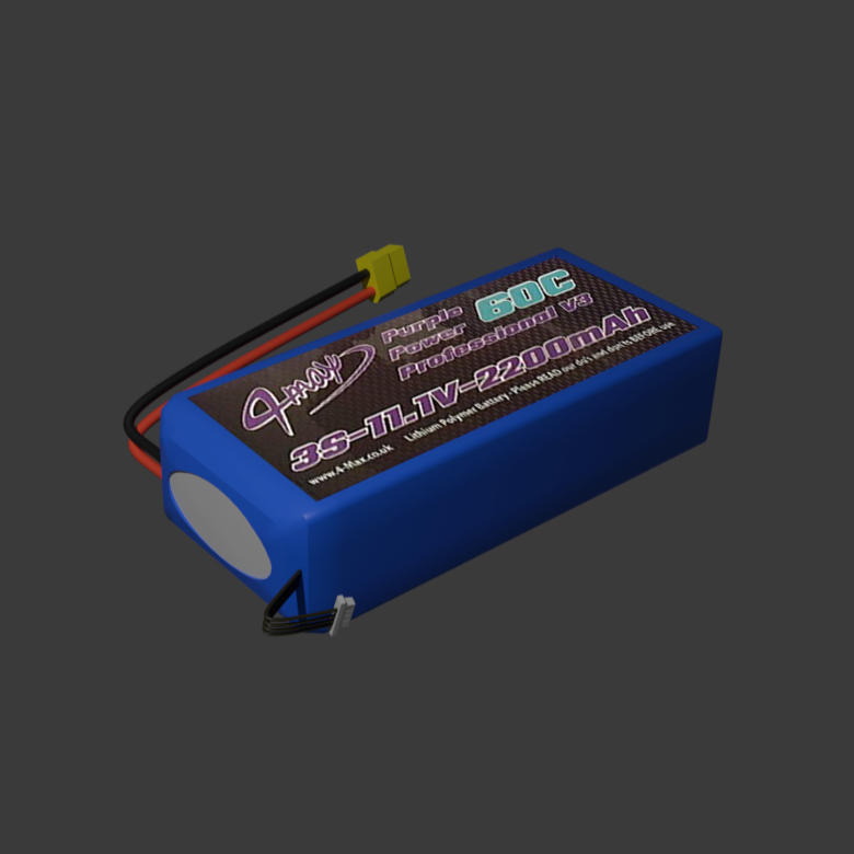 Représentation 3D d'une batterie - Réalisé par mes soins avec Blender